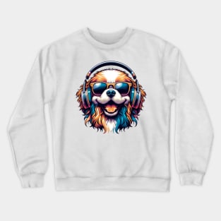 Grinning Bolognese as Smiling DJ with Sunglasses Crewneck Sweatshirt